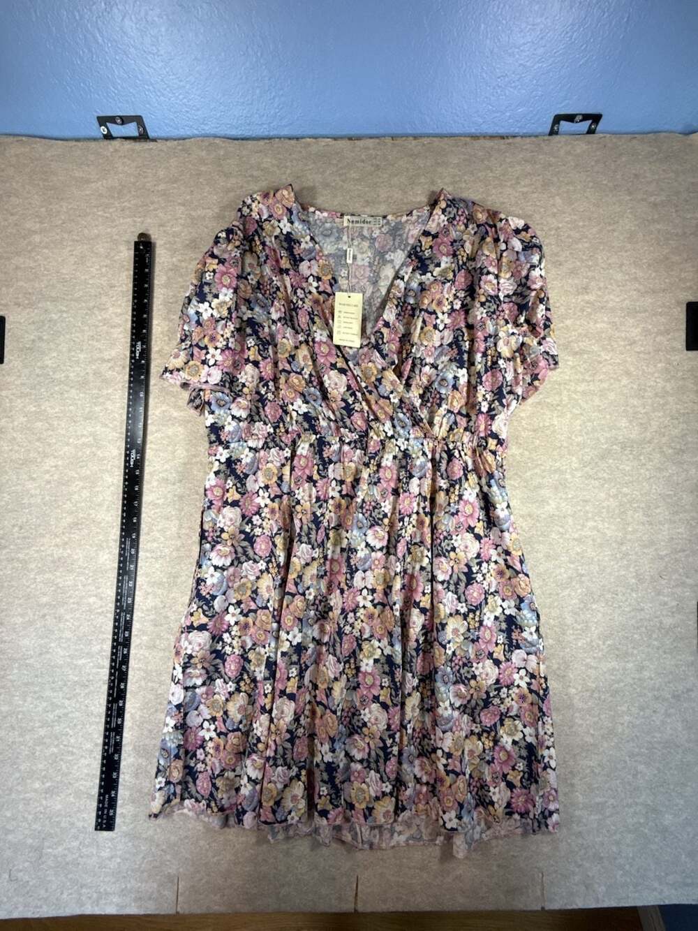 Nemidor Plus Size  22 4X NWT Floral Dress Short Sleeve Elastic Waist Cottagecore